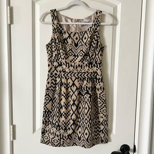 Love 21 Tan & Black Tribal Aztec Print Sleeveless Mini Dress Small